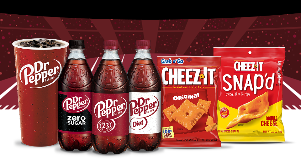 Dr Pepper and Cheez-It Products